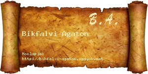 Bikfalvi Agaton névjegykártya